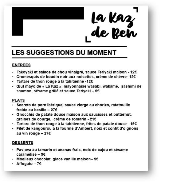 Suggestion du moment